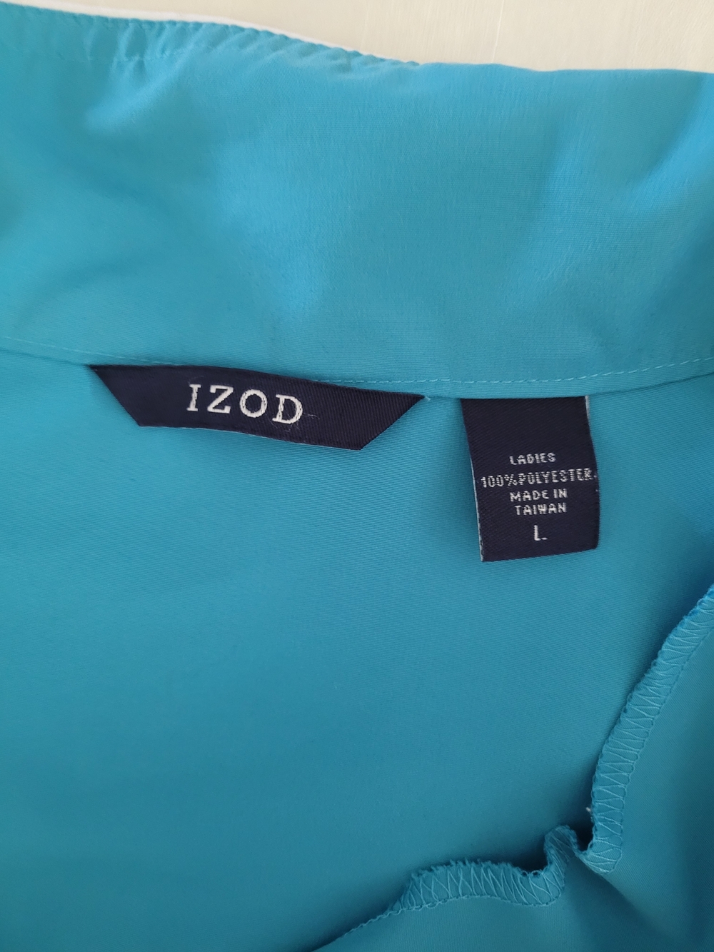 Women's Izod Turquoise Blue Pullover 3/4 Zip Lightweight  Jacket Size Large - Picture 11 of 15